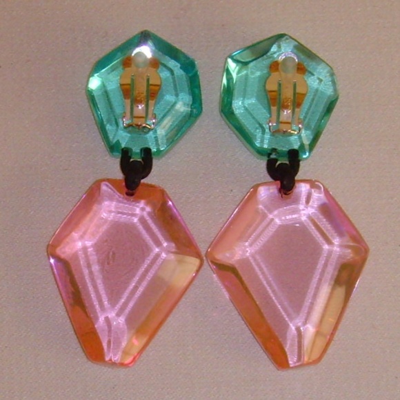 MONIES Gerda Lynggaard Lucite Dangle Earrings - NEW - Picture 7 of 14